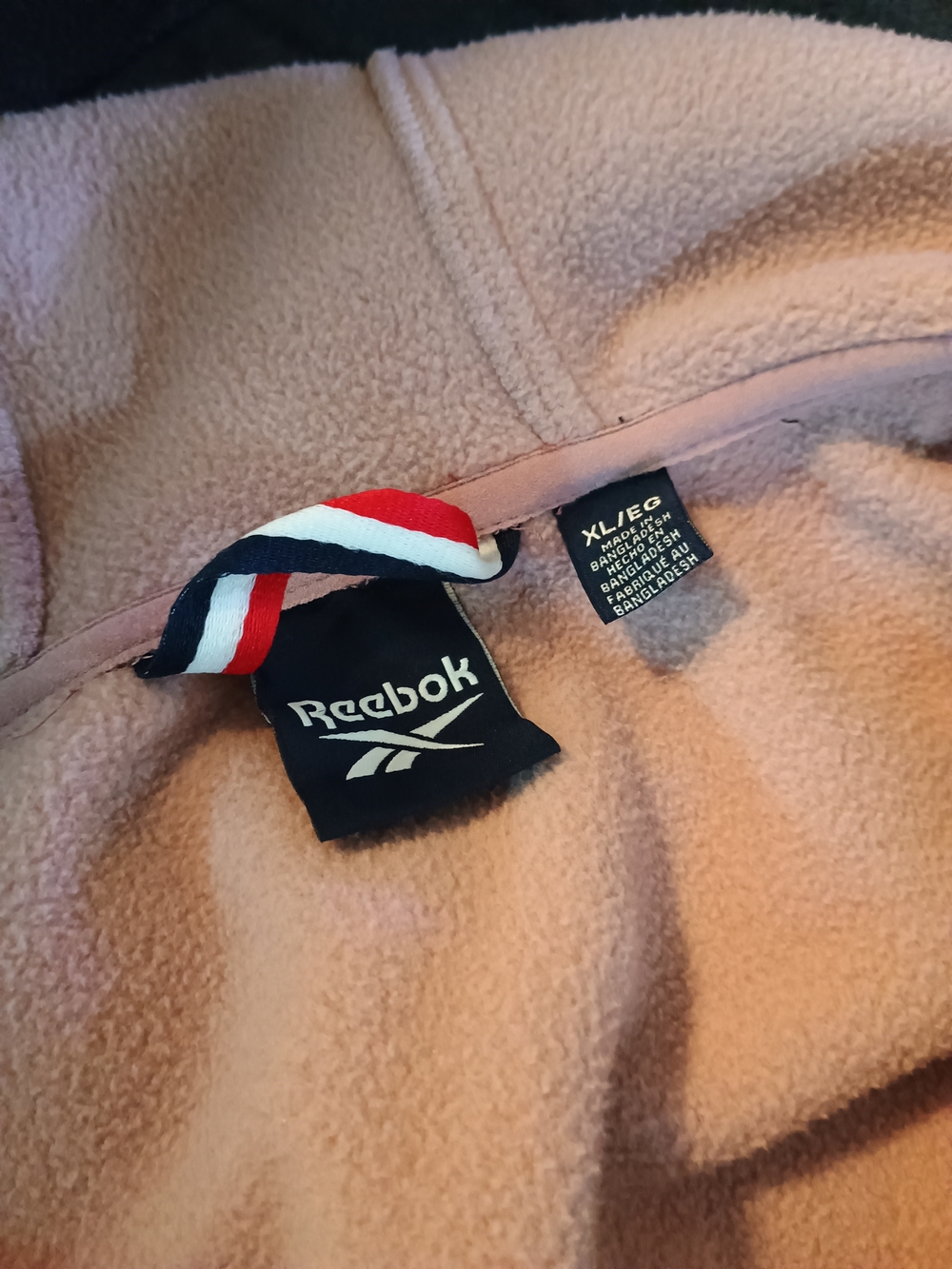 Reebok Women’s XL Pink Fleece Full Zip Hoodie Jacket Colorblock Hooded - Picture 4 of 5